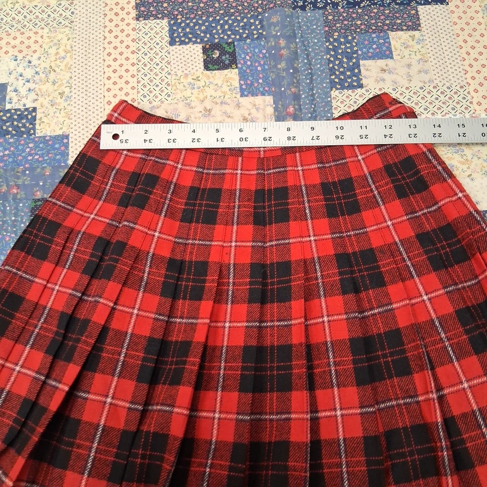 Vintage Pendleton Cunningham Tartan Red Plaid Skirt Womens Size 6 Pleated Maxi - Picture 6 of 9